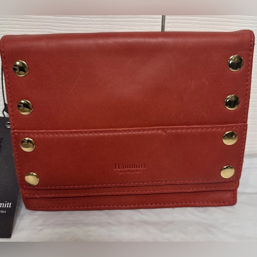 Hammitt Red Clutch with Gold Accents